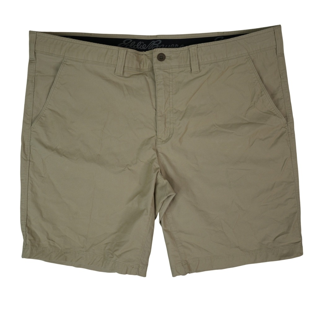 Eddie Bauer Shorts Mens 44x10 Tan Khaki Stretch Cotton Blend‎ Outdoor Casual